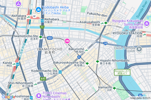 Map of Ristorante RENEA　東京都千代田区東神田1-14-2