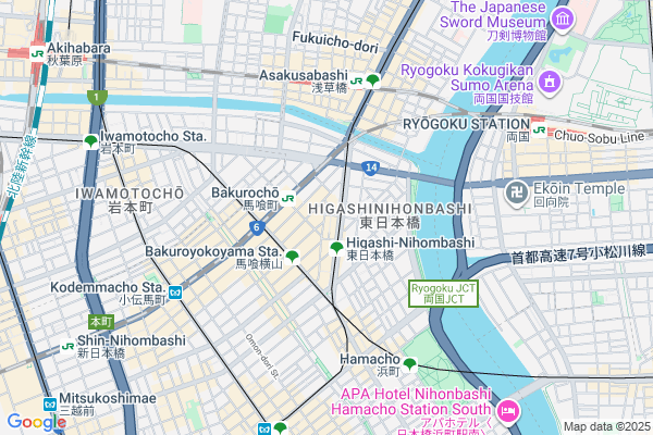 Map of bakuro COMMON　東京都中央区東日本橋3-12-7
