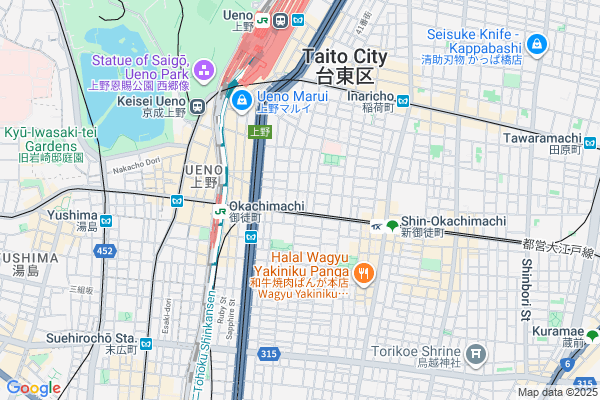 Map of Coquette　東京都台東区東上野1-11-5