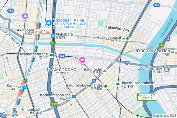 Map of Lower Akihabara.　東京都千代田区東神田1-11-7