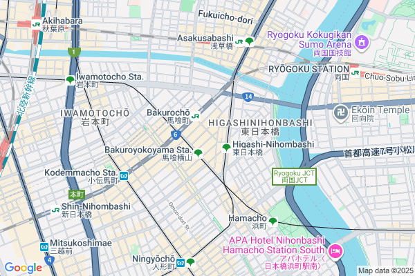 Map of IRORI HOSTEL and KITCHEN　東京都中央区日本橋横山町5-13