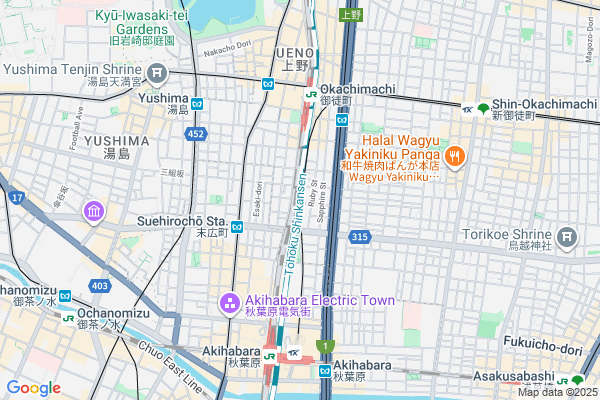 Map of STUDIO UAMOU　東京都台東区上野5-9