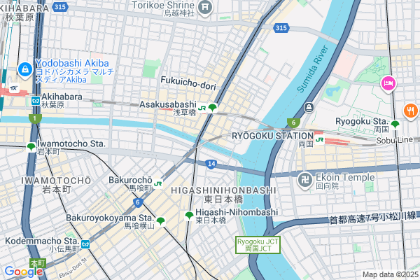Map of ROJICA　東京都台東区柳橋1-3-3