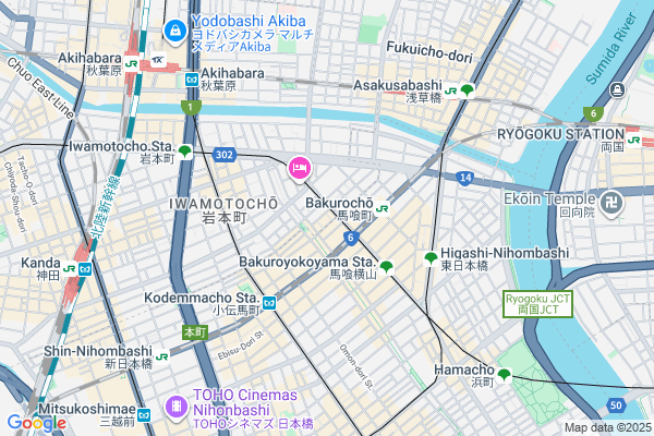 Map of gallery αM　東京都千代田区東神田1-2-11 アガタ竹澤ビルB1F