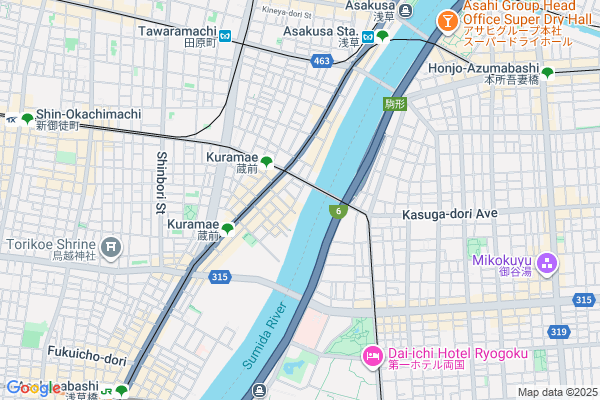 Map of RIBAYON　東京都台東区蔵前2-15-5