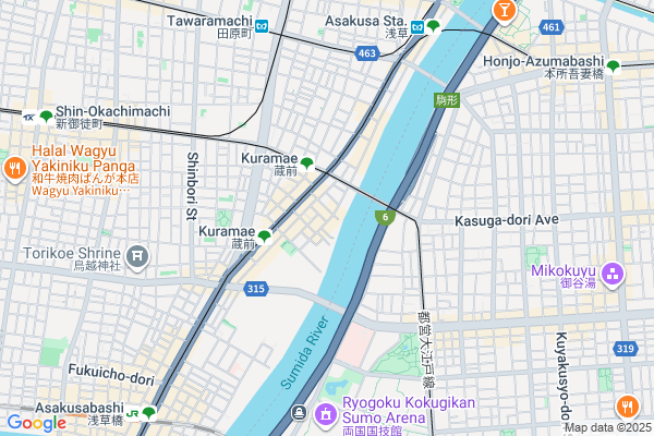 Map of Yuwaeru Honten　東京都台東区蔵前2-14-14