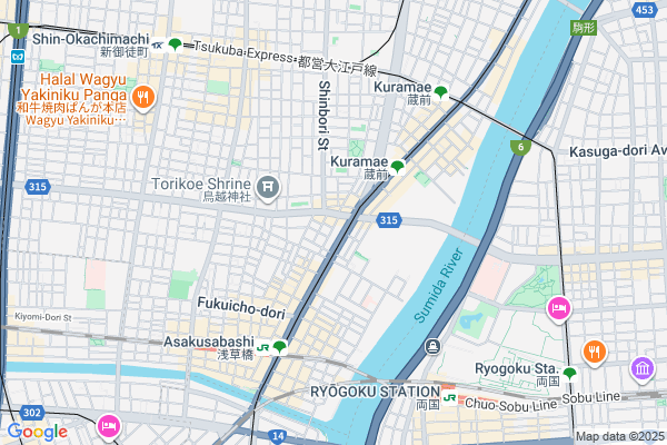 Map of 東京都台東区浅草橋3-25-7
