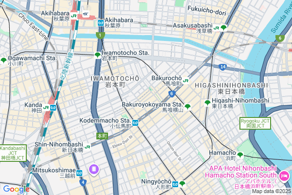 Map of iia gallery　東京都中央区日本橋小伝馬町17-5