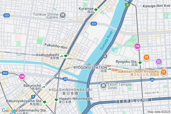 Map of lucite gallery　東京都台東区柳橋1-28-8